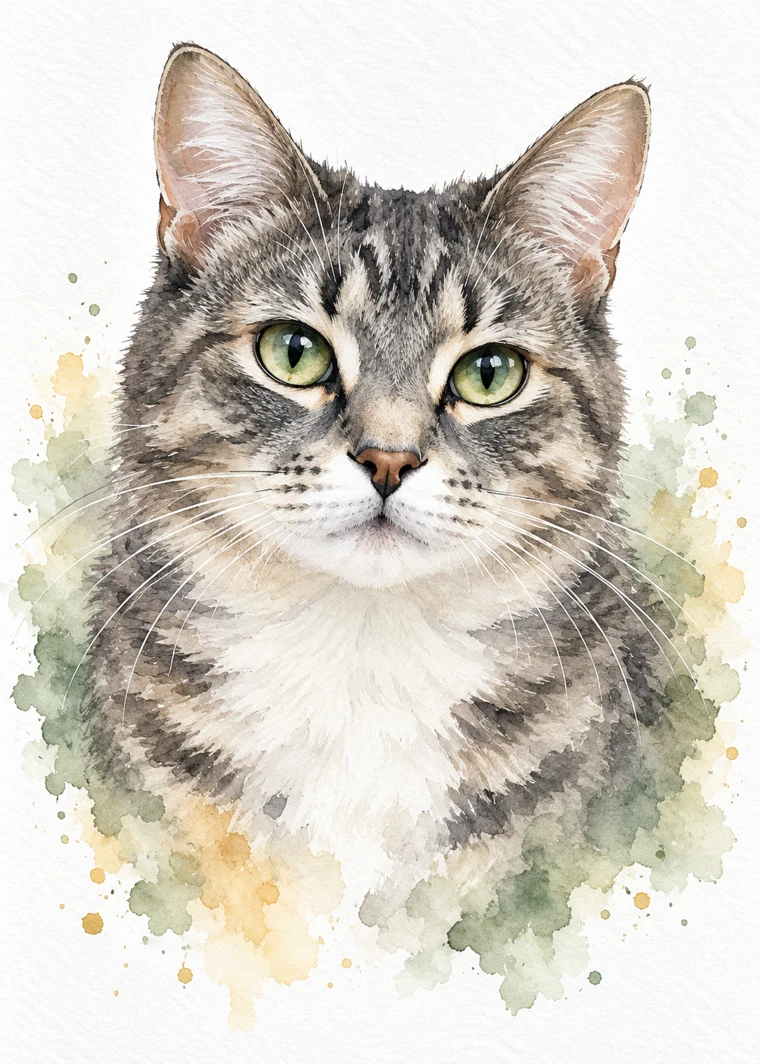 Mon animal à l’aquarelle — exemple fictif généré par IA