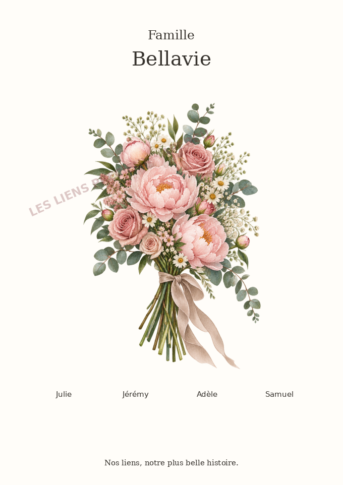 Exemple illustratif : Bouquet familial aquarelle