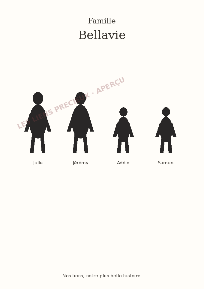 Exemple illustratif : Silhouettes familiales