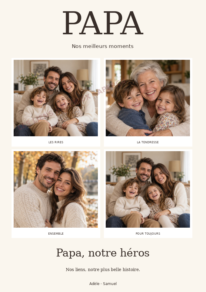 Exemple Papa, notre héros